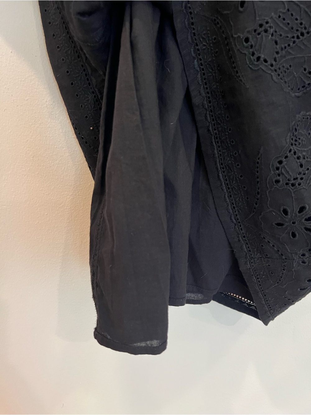Tommy Bahama Lucia Dress Womens Large Black Linen Blend Embroidered Cottage - Picture 9 of 16